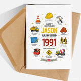 Personalised Construction Worker Birthday Card - birthday card, construction worker, personalised construction worker,