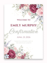 Personalised Corner Floral Confirmation Welcome Sign - Party Decor - Printarelle