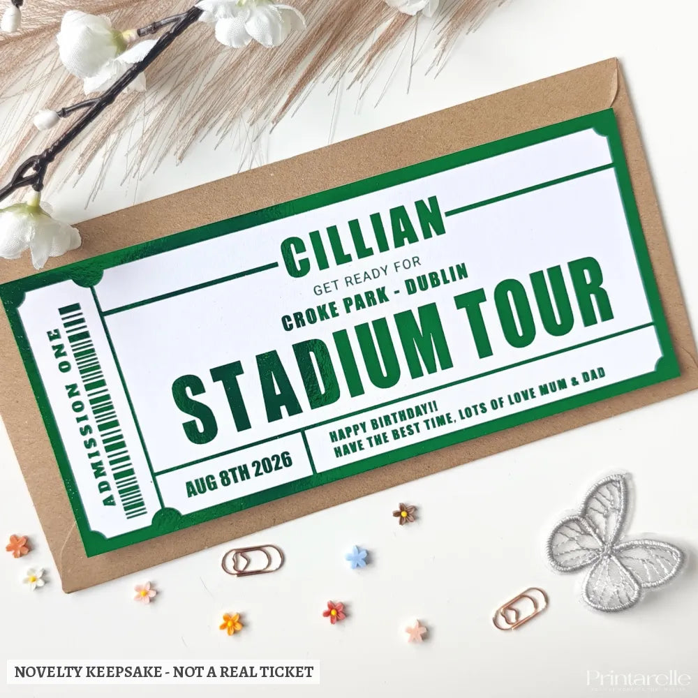 Personalised Croke Park Stadium Tour Ticket Gift | GAA Birthday Surprise Dublin - croke park, stadium tour, croke park