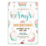 Personalised Cupcake Birthday Party Invitation - cupcake birthday, birthday invitations, cupcake birthday invitations,