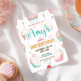 Personalised Cupcake Birthday Party Invitation - cupcake birthday, birthday invitations, cupcake birthday invitations,