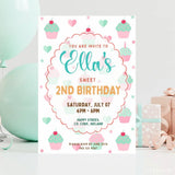 Personalised Cupcake Birthday Party Invitation - cupcake birthday, cupcake birthday party, birthday party invitation,
