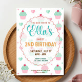 Personalised Cupcake Birthday Party Invitation - cupcake birthday, cupcake birthday party, birthday party invitation,