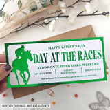 Personalised Day at the Races Gift Ticket | Father’s Day & Birthday Surprise Ireland - experience gifts, race meeting,