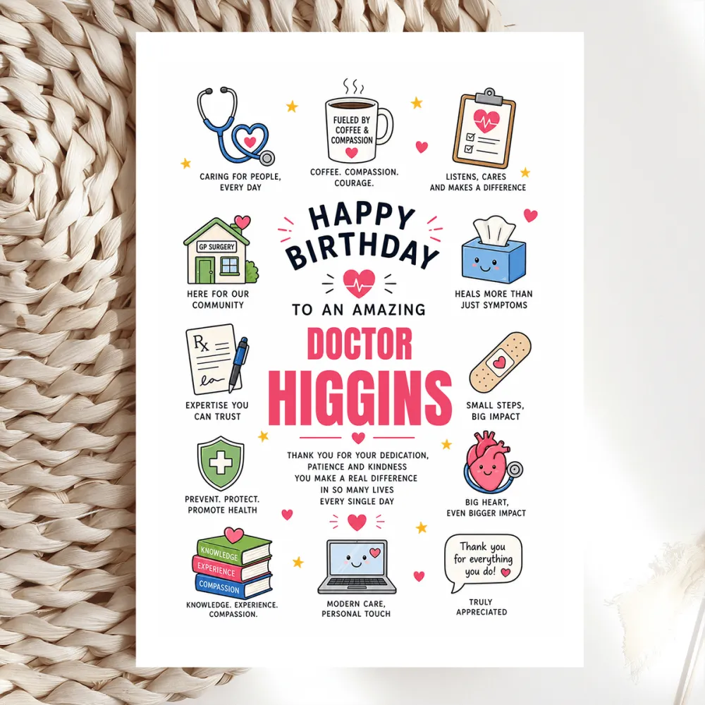 Personalised Doctor Birthday Card | GP - birthday card, personalised doctor, personalised doctor birthday, doctor