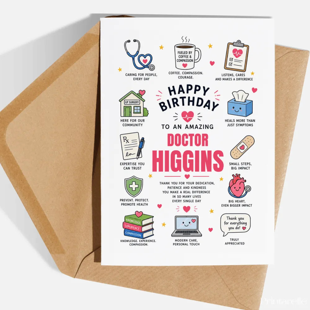 Personalised Doctor Birthday Card | GP - birthday card, personalised doctor, personalised doctor birthday, doctor