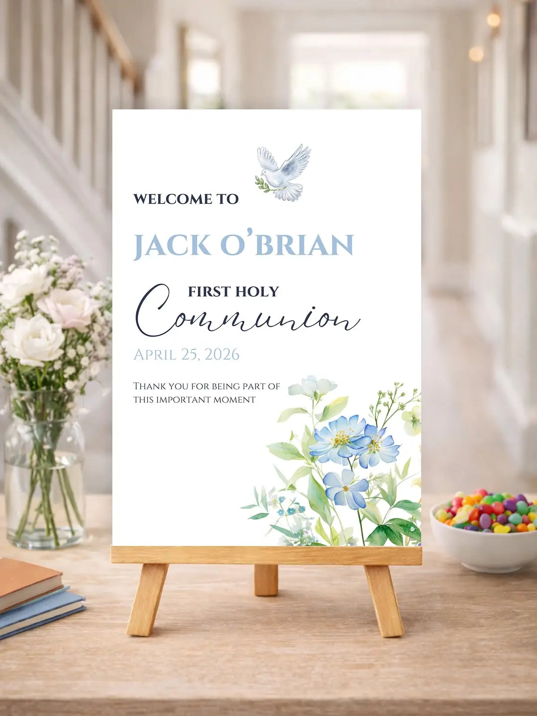 Personalised confirmation welcome sign