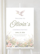 Personalised Dove Confirmation Welcome Sign - Party Decor - Printarelle
