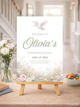 Personalised Dove Confirmation Welcome Sign - Party Decor - Printarelle