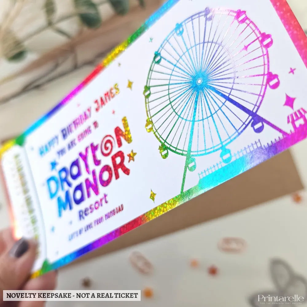 Personalised Drayton Manor Resort Birthday Ticket | Kids Surprise Gift - drayton manor resort, drayton manor, manor