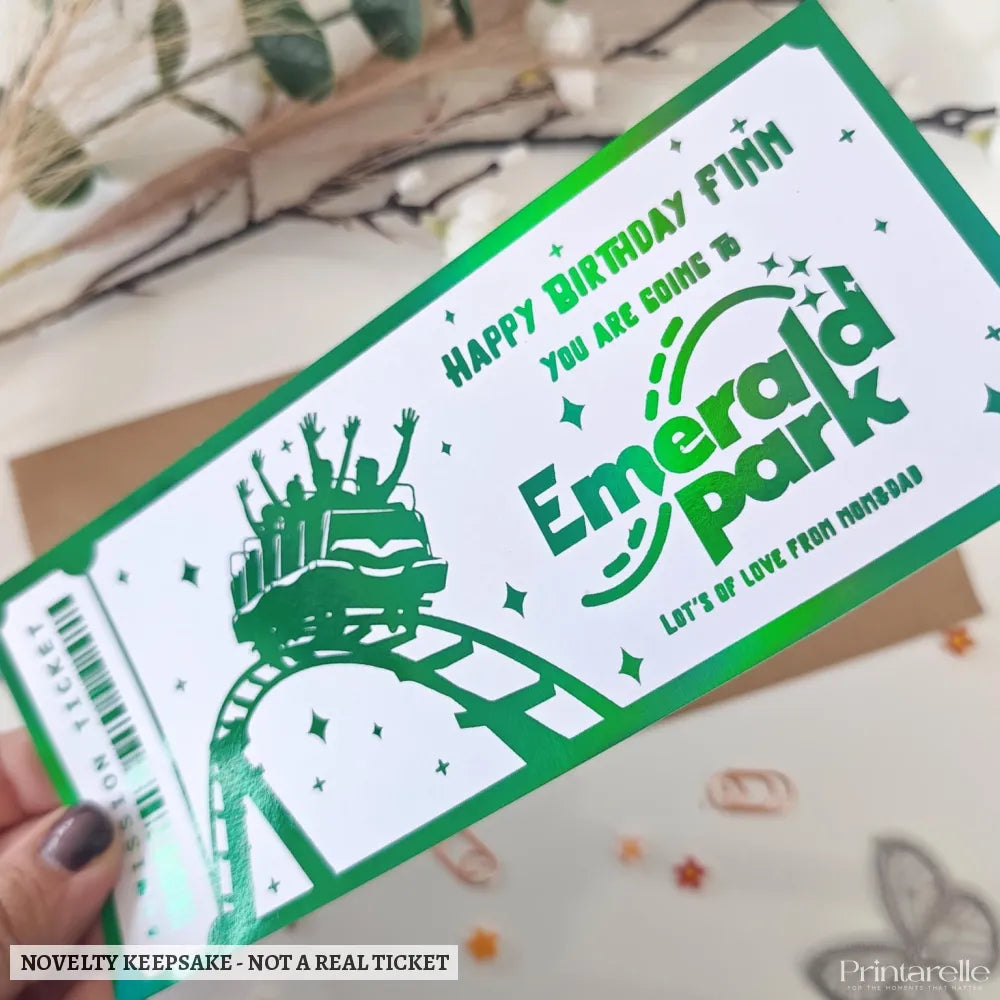 Personalised Emerald Park Birthday Ticket | Kids Surprise Gift Ireland - emerald park, personalised emerald park,