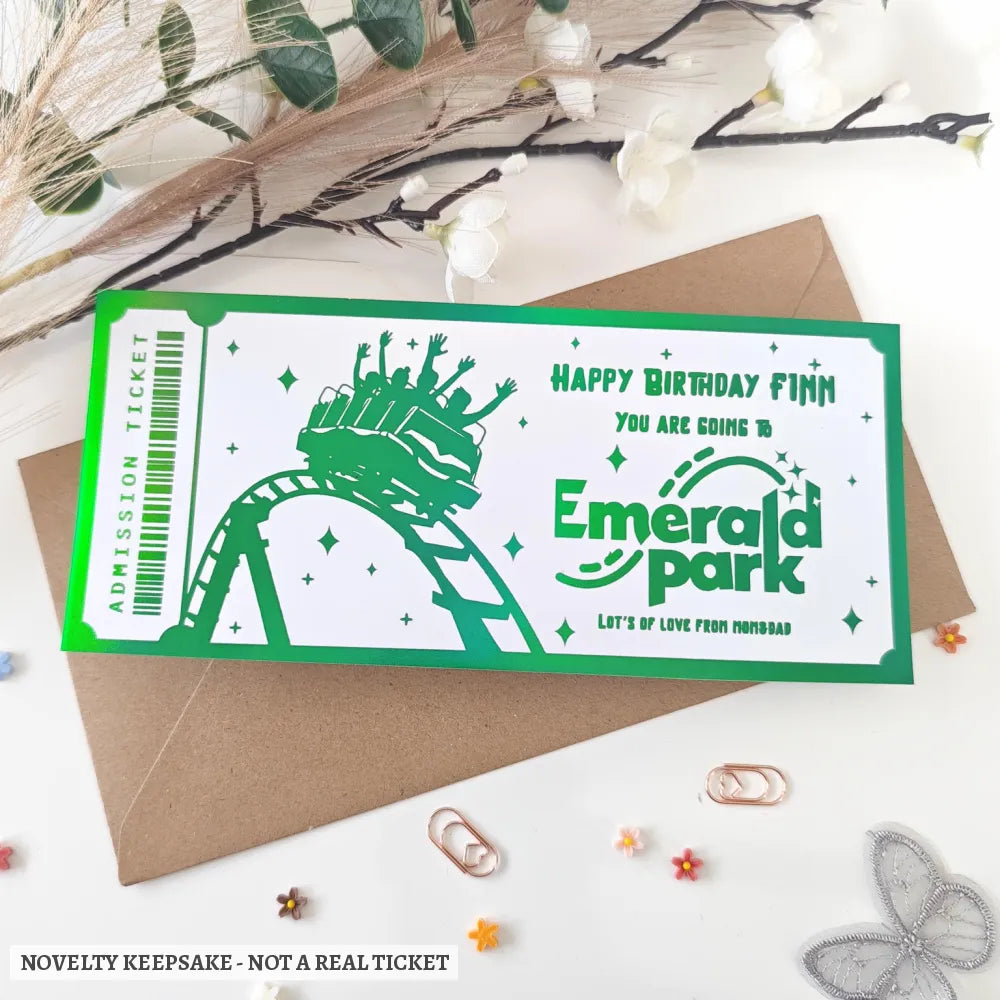 Personalised Emerald Park Birthday Ticket | Kids Surprise Gift Ireland - emerald park, personalised emerald park,