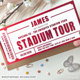 Personalised Emirates Stadium Tour Ticket Gift | Arsenal FC Birthday Surprise - stadium tour, stadium tour ticket, tour