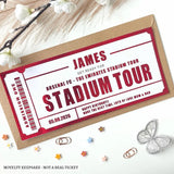 Personalised Emirates Stadium Tour Ticket Gift | Arsenal FC Birthday Surprise - stadium tour, stadium tour ticket, tour