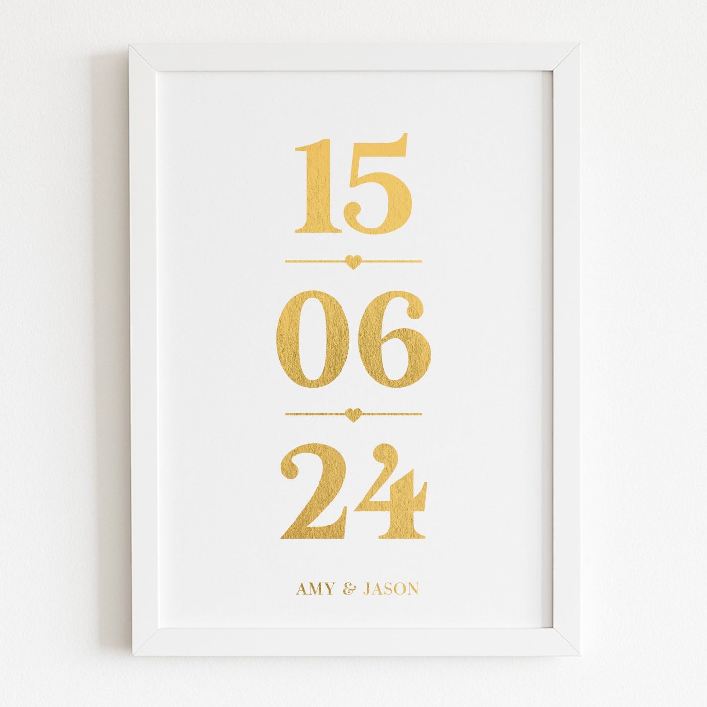 Personalised Wedding Date Print with Foil