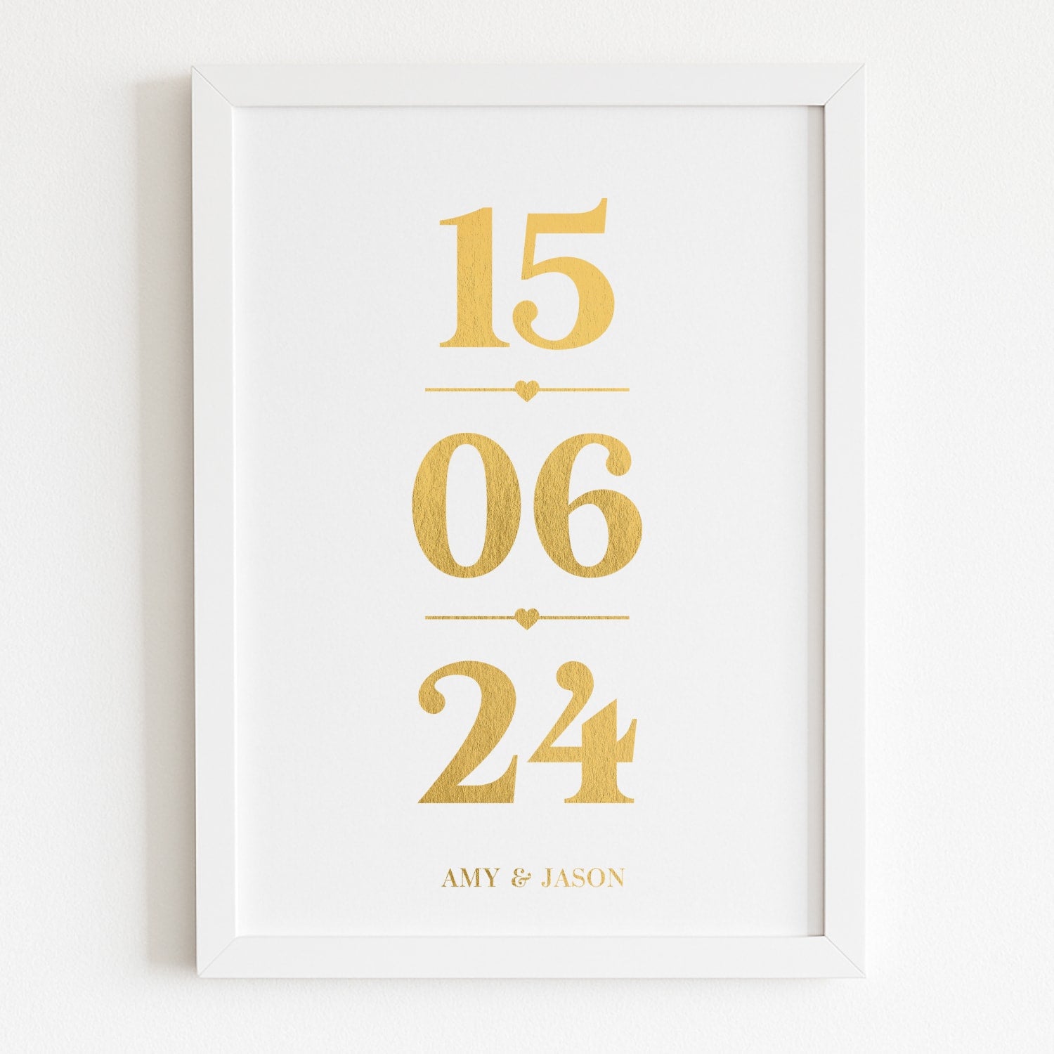 Personalised Wedding Date Print with Foil
