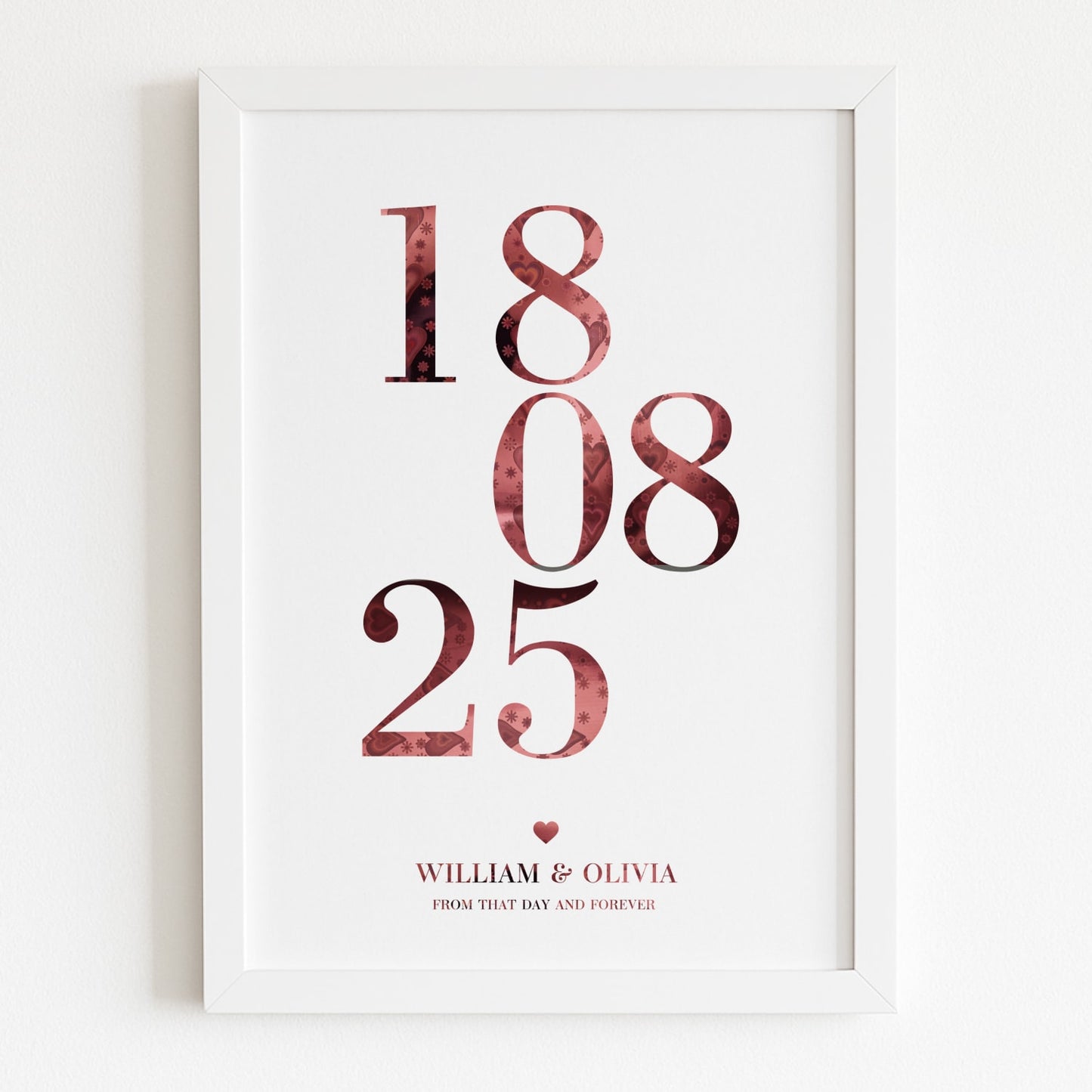 Personalised Wedding Date Print with Foil