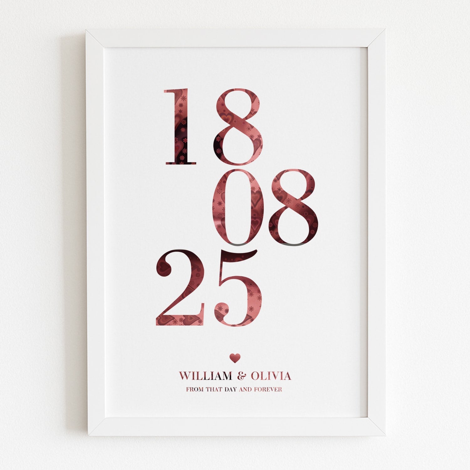 Personalised Wedding Date Print with Foil