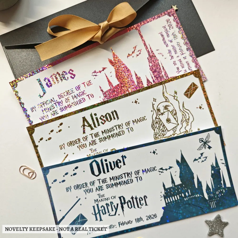 Personalised Foil Harry Potter Ticket | Hogwarts Acceptance Letter - harry potter, personalised foil harry, foil harry