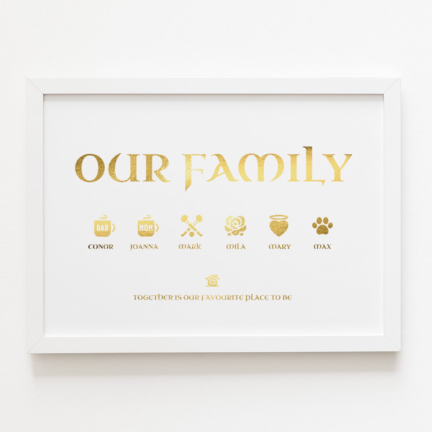Personalised Family Icons Print | Custom Home Keepsake - Prints - Printarelle