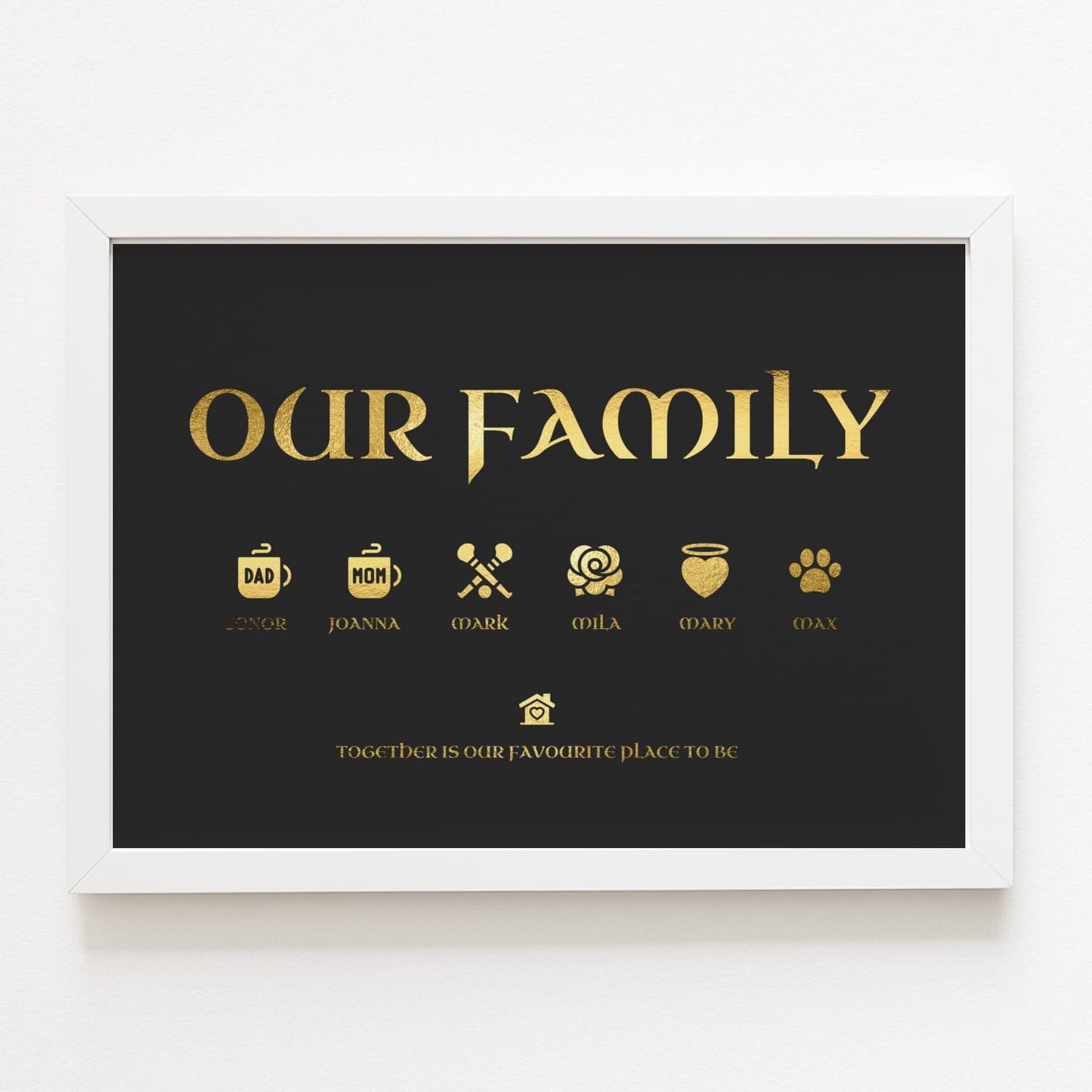 Personalised Family Icons Print | Custom Home Keepsake - Prints - Printarelle