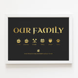 Personalised Family Icons Print | Custom Home Keepsake - Prints - Printarelle