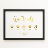 Personalised Family Icons Wall Art | Custom Name Print - Prints - Printarelle