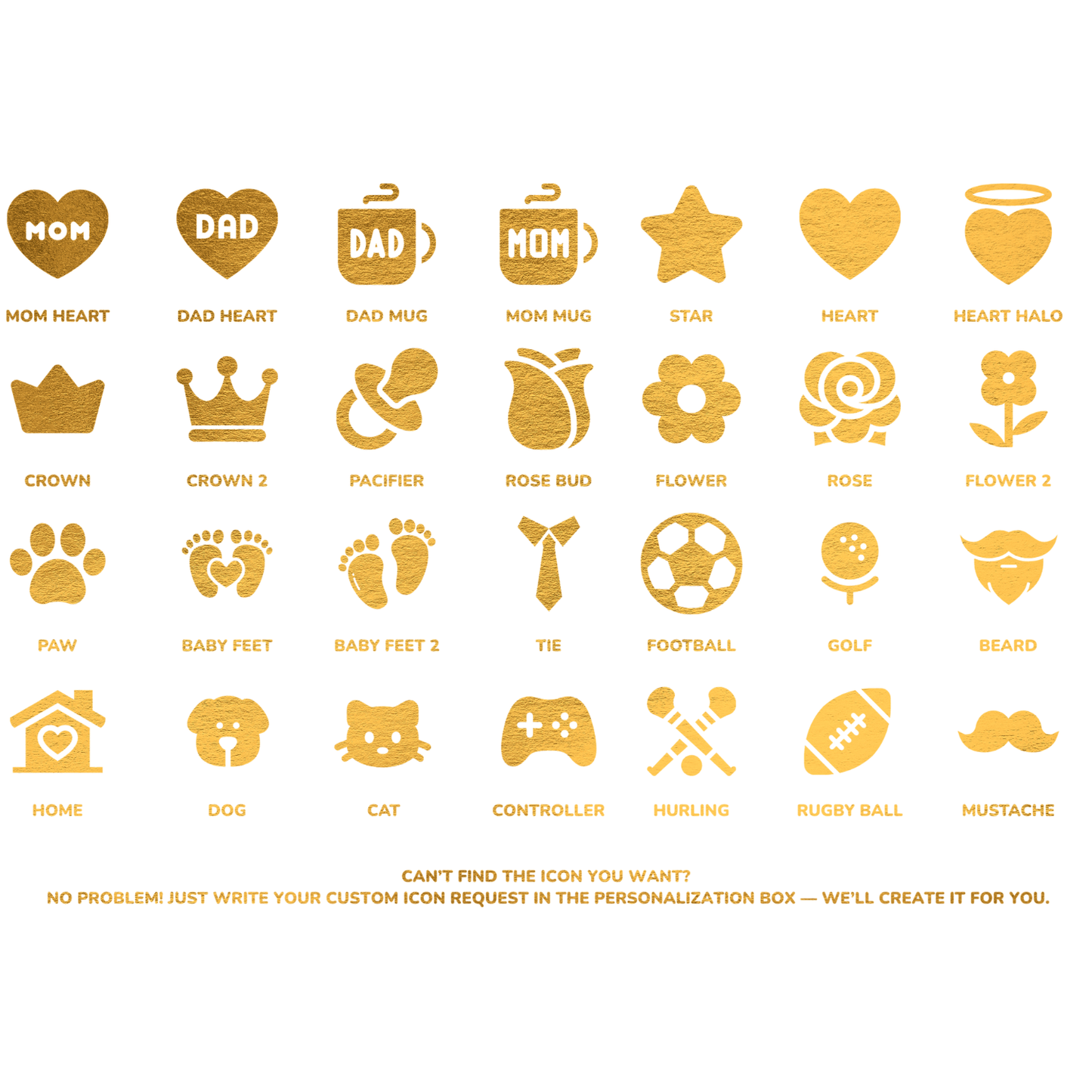 Personalised Family Icons Wall Art | Custom Name Print - Prints - Printarelle