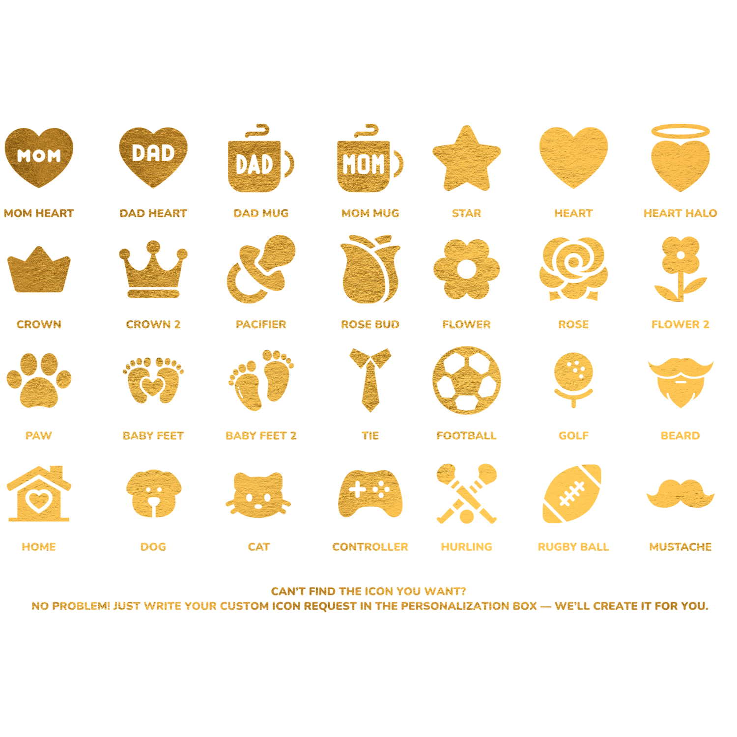 Personalised Family Icons Wall Art | Custom Name Print - Prints - Printarelle