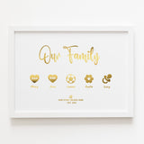 Personalised Family Icons Wall Art | Custom Name Print - Prints - Printarelle