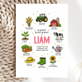 Personalised Farmer Birthday Card - personalised farmer birthday, farmer birthday card, personalised farmer, farmer