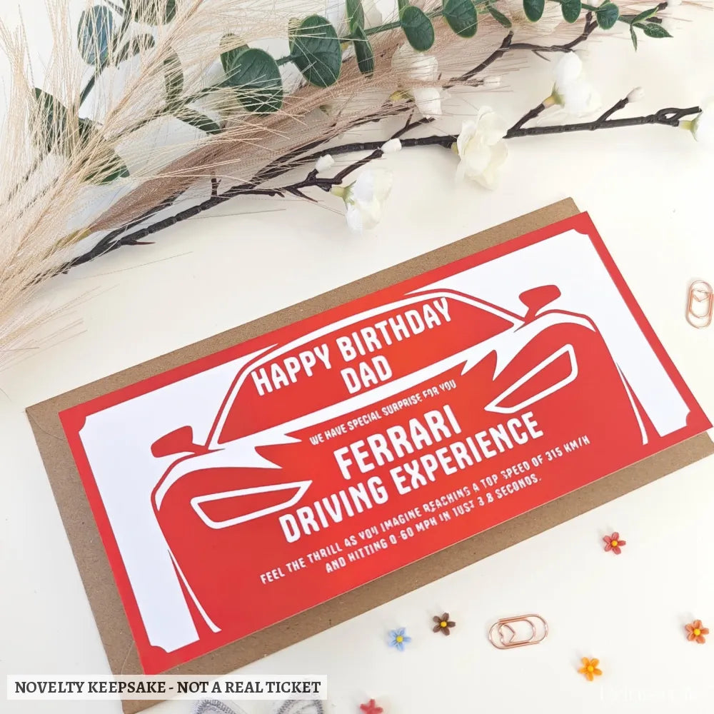 Personalised Ferrari Driving Experience Ticket Gift | Birthday Surprise for Him - driving experience, experience gifts,