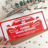 Personalised Ferrari Driving Experience Ticket Gift | Birthday Surprise for Him - driving experience, experience gifts,