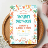 Personalised Flamingo Pool Party Birthday Invitation – Tropical Summer Swim Design - birthday invitation, pool party