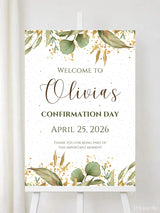 Personalised Floral Confirmation Welcome Sign - Party Decor - Printarelle