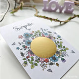 Personalised flower-themed card with kraft envelope