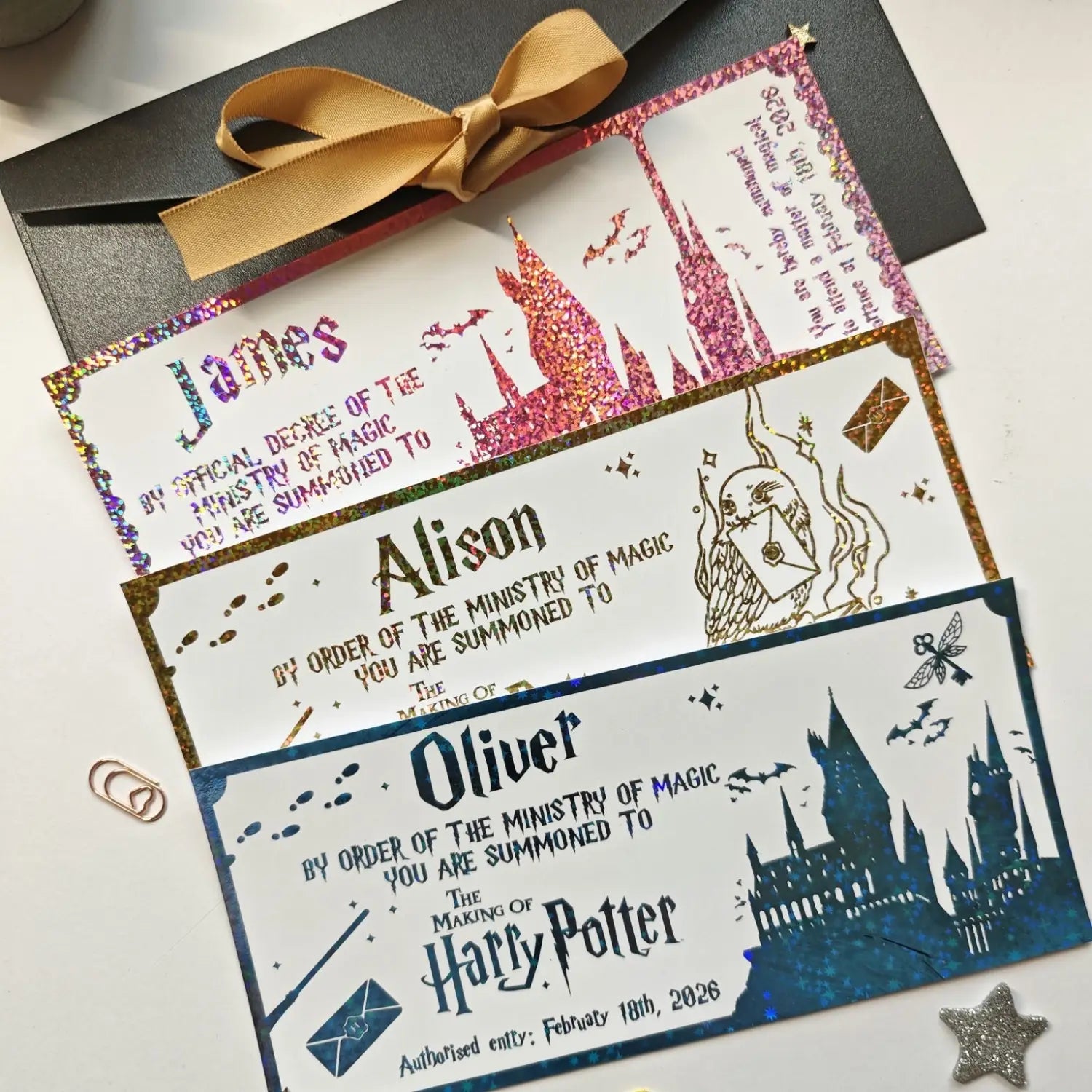personalised foil harry potter ticket hogwarts acceptance letter printarelle