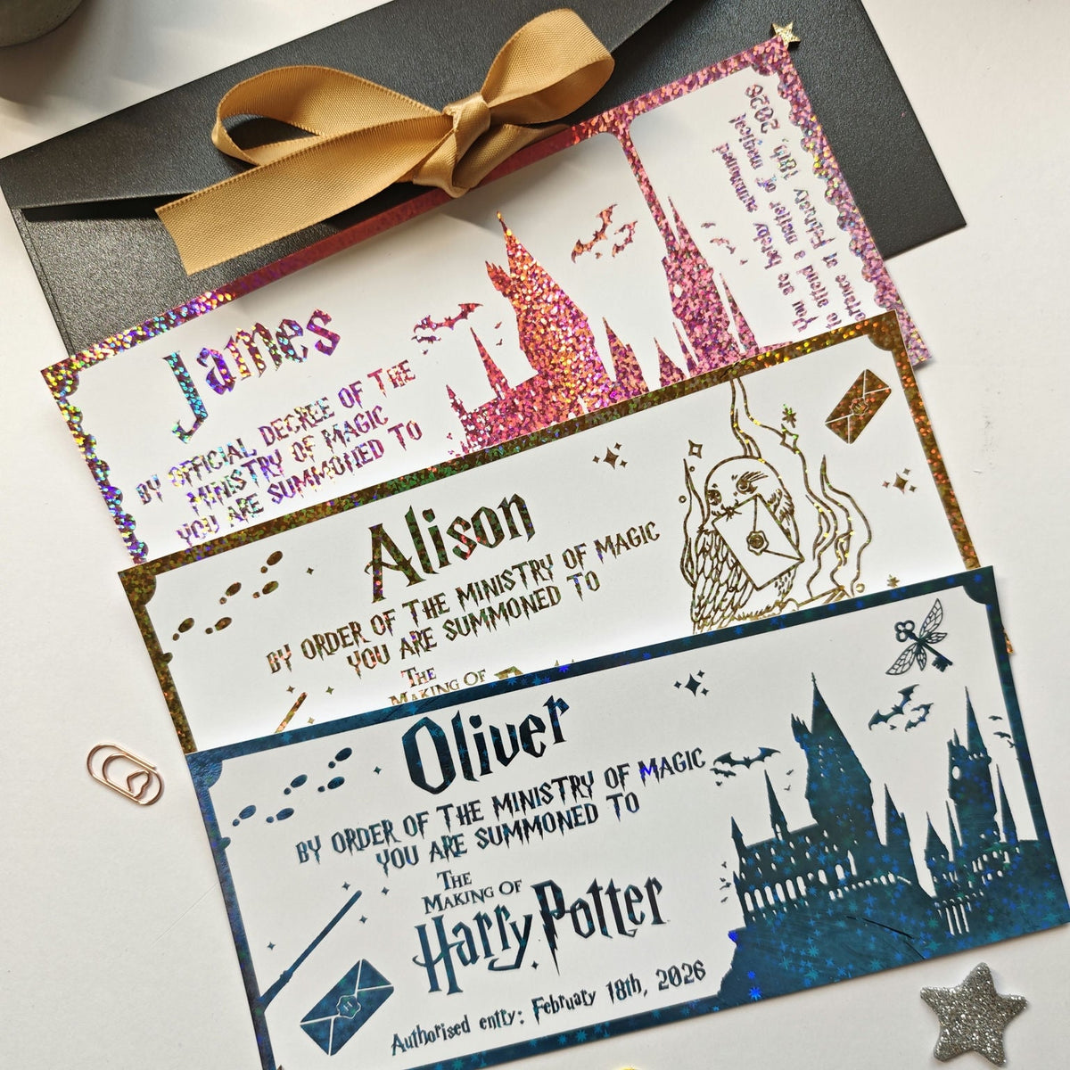 Harry Potter Hogwarts Ticket Gold Foil