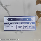 Personalised Football Foil Ticket | Birthday Keepsake - personalised foil football, foil football ticket, match
