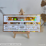 Personalised Football Foil Ticket | Birthday Keepsake - personalised foil football, foil football ticket, match
