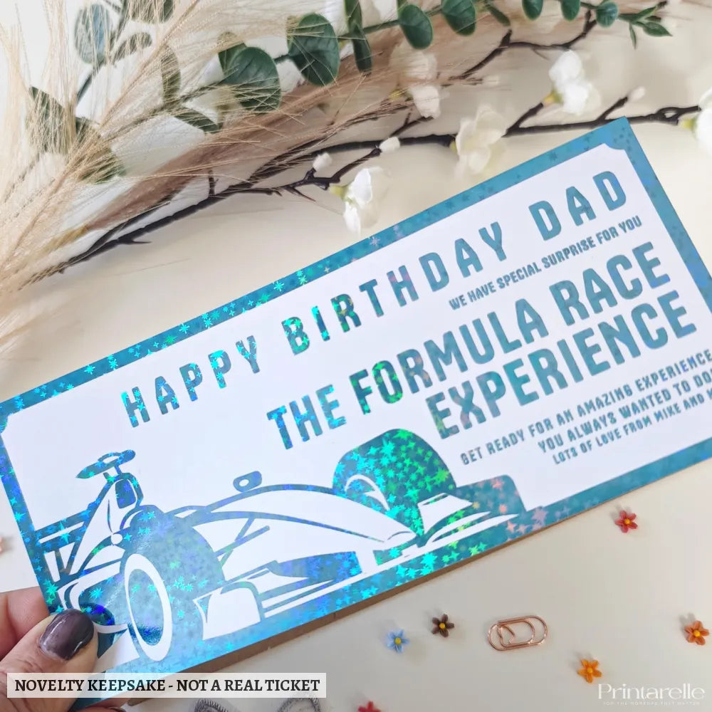Personalised Formula Race Experience Ticket Gift | Birthday Surprise for Him - experience gifts, formula race