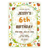 Personalised Garden Bug Birthday Party Invitation – Beetles Ladybirds & Dragonflies Design - garden bug birthday,