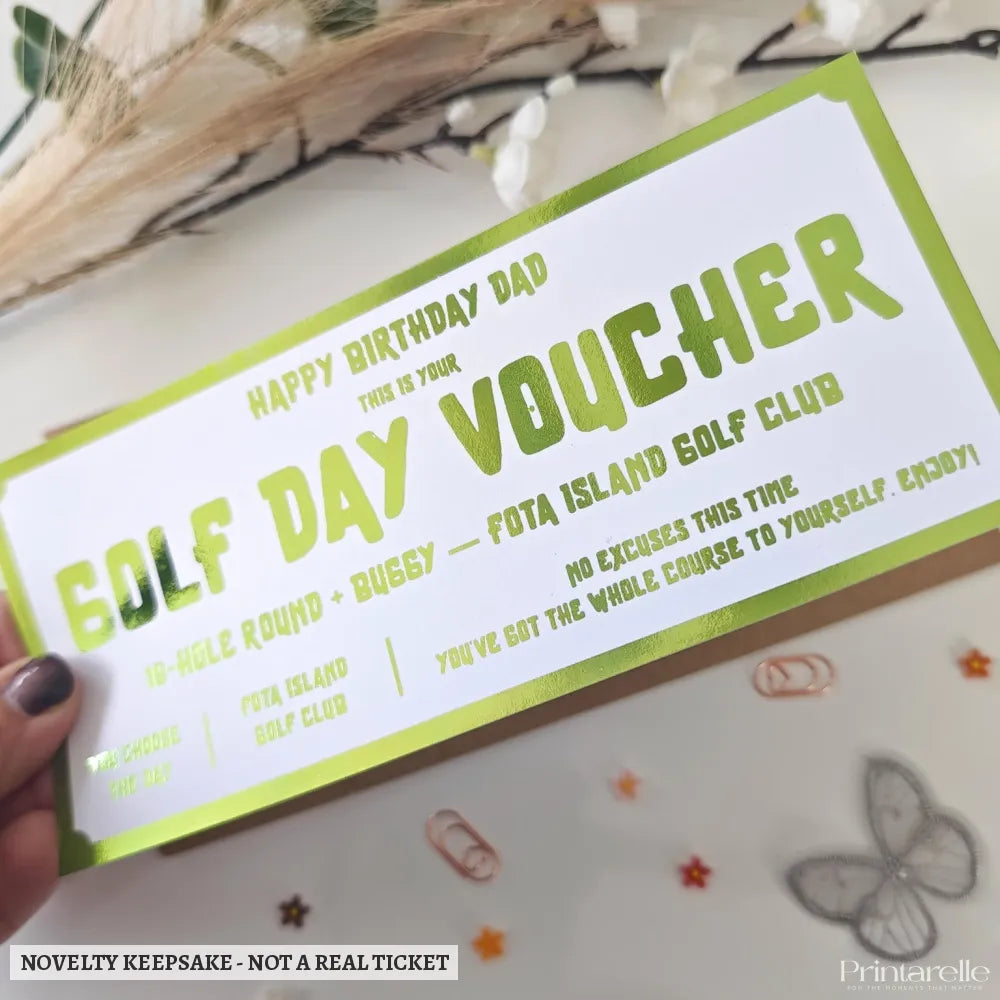 Personalised Golf Day Voucher Gift | Birthday & Father’s Day Surprise for Him - golf day, golf club, experience gifts,