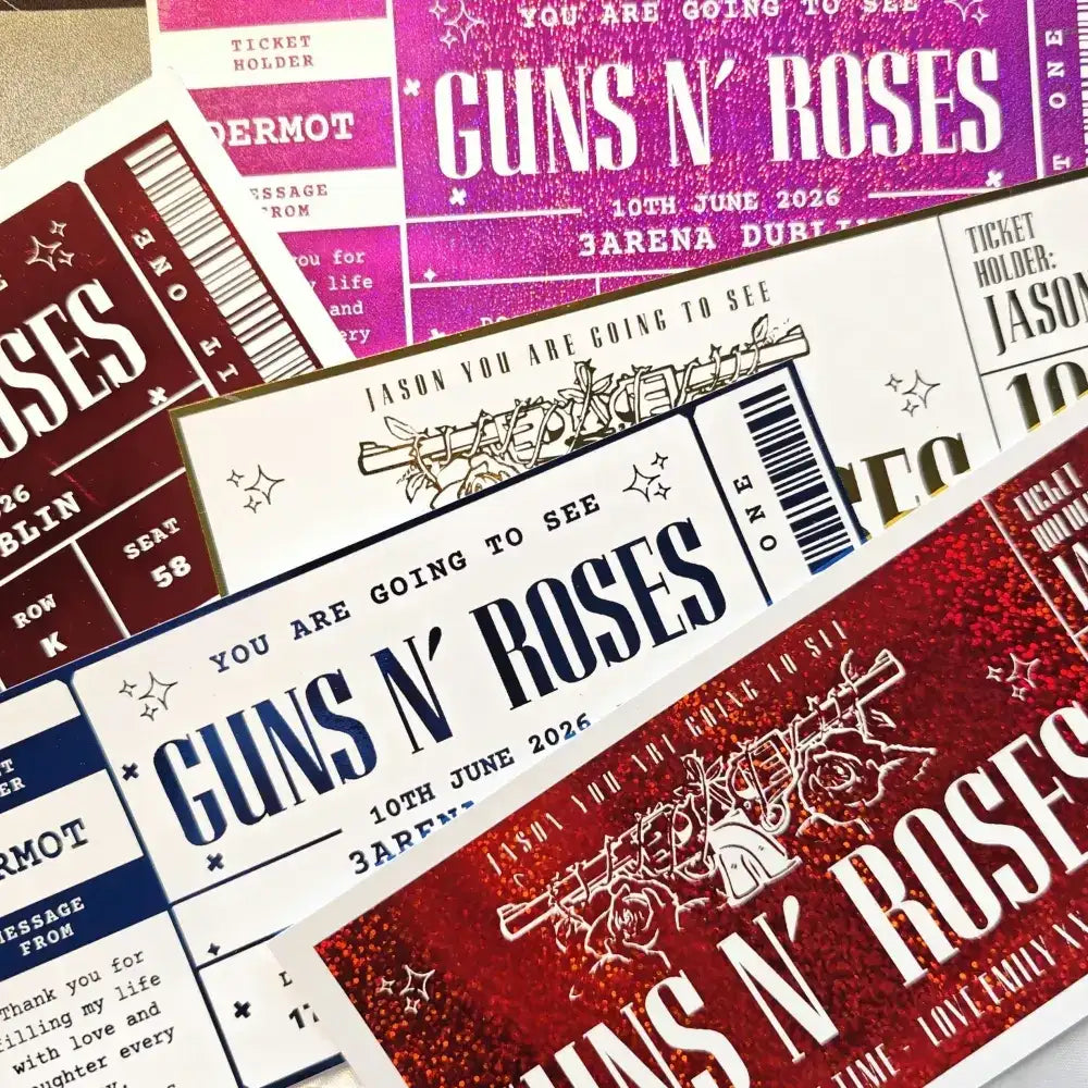 Personalised Guns N’ Roses Foil Ticket Gift - Foil Ticket - Printarelle