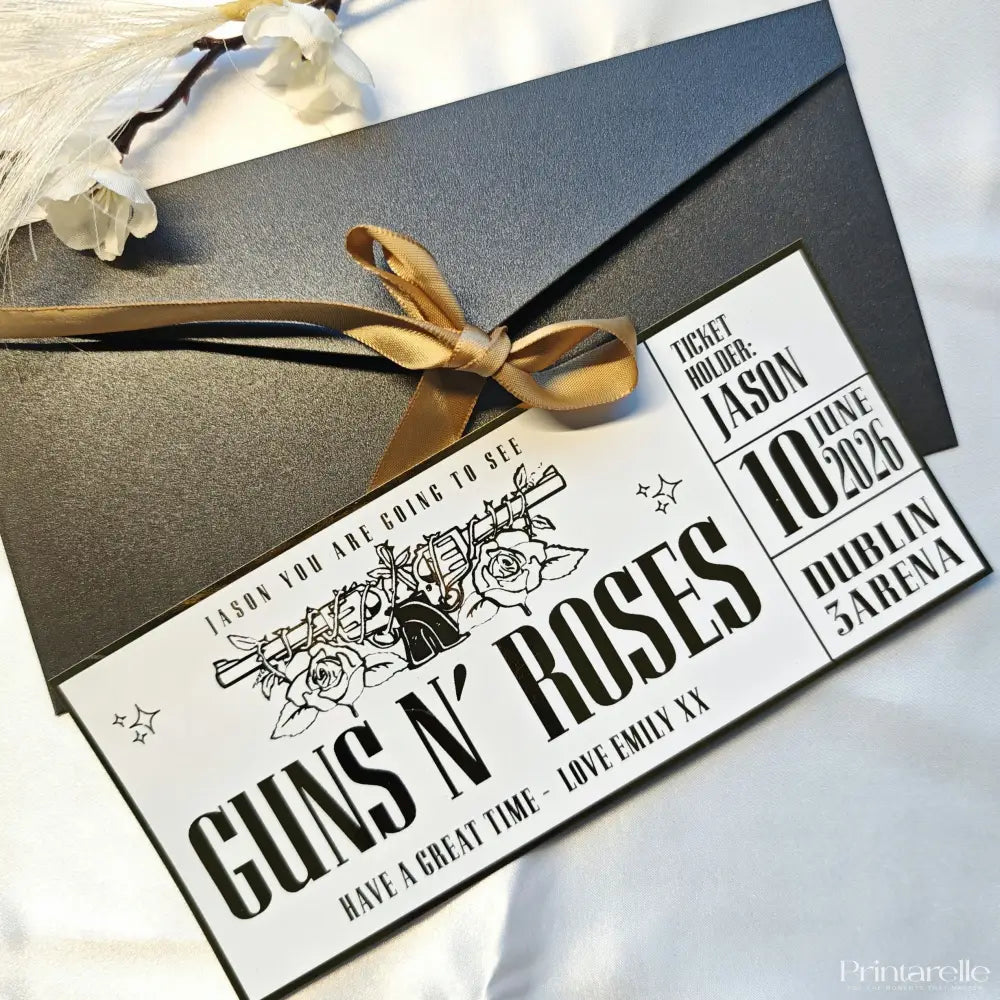 Personalised Guns N’ Roses Foil Ticket Gift - Red / Variation 2 Foil Ticket - Printarelle