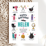 Personalised Hairdresser Birthday Card - personalised hairdresser birthday, hairdresser birthday card, personalised