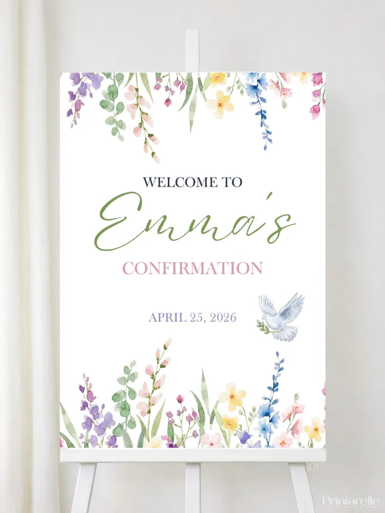 Personalised Hanging Garden Confirmation Welcome Sign - Party Decor - Printarelle