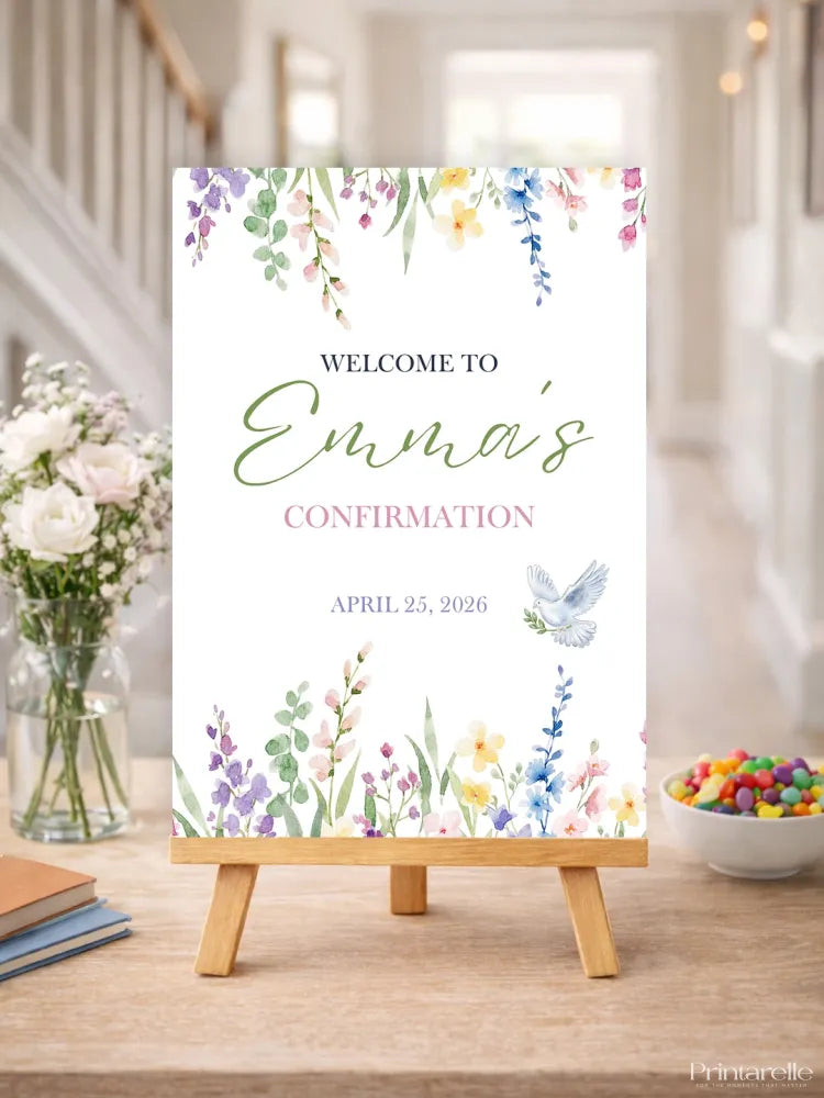 Personalised Hanging Garden Confirmation Welcome Sign - Party Decor - Printarelle