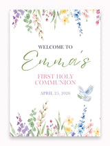 Personalised Hanging Garden First Holy Communion Welcome Sign - Party Decor - Printarelle