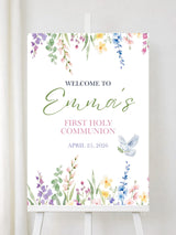 Personalised Hanging Garden First Holy Communion Welcome Sign - Party Decor - Printarelle